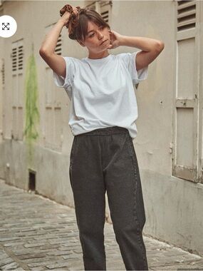 Poudre Organic Coquelicot Pant Black Jogger Cut Elastic Waist Jeans Unisex XS